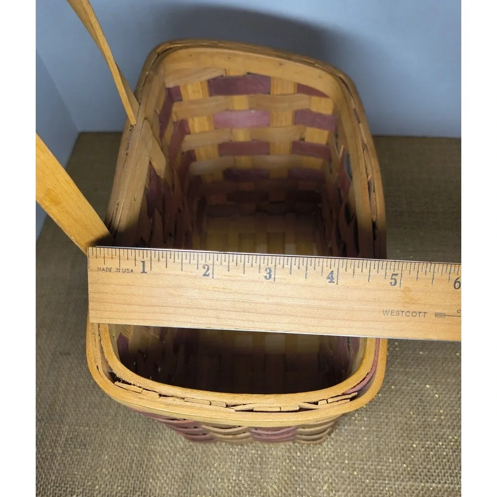 Stars & Stripes American Flag Basket W Handle Americana Home Decor Table Or Wall